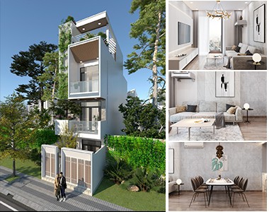 Thiết kế thi công nhà phố 3 tầng - Anh Trí